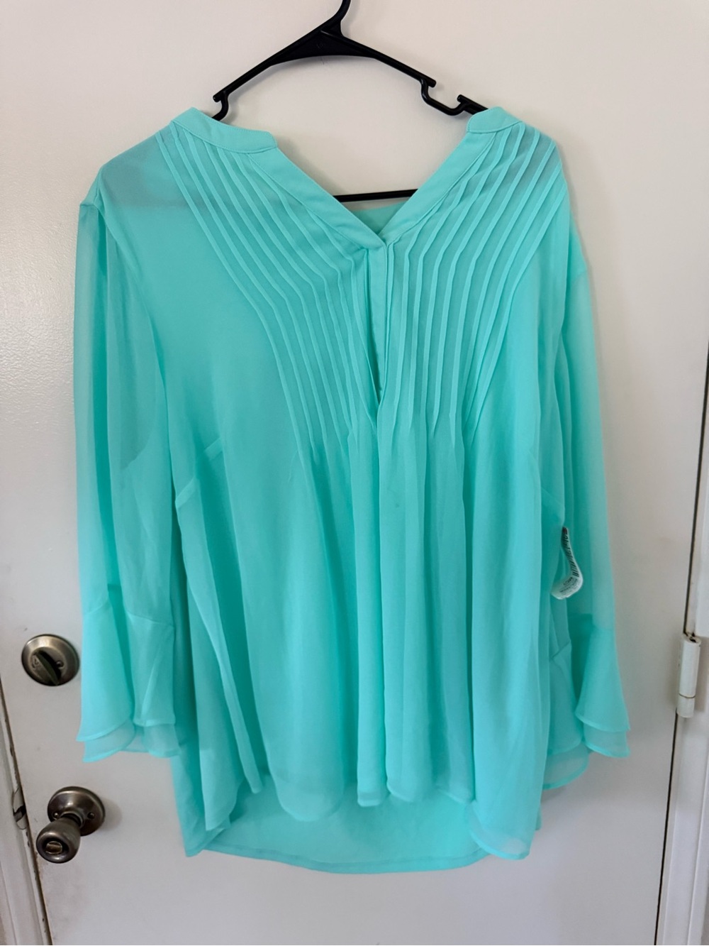 Charter Club Aqua Pleated V-Neck Blouse